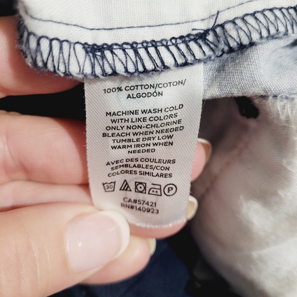 Loft 100% Cotton Navy Blue Anchor Chino Shorts 4" Inseam Woman's Size 10 Beachy - Picture 10 of 10